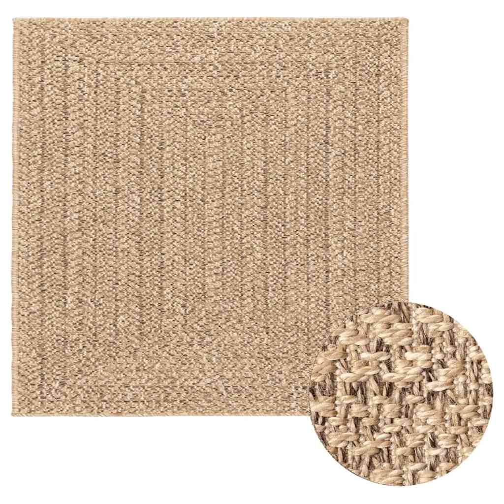 Rug ZIZUR 240x240 cm Jute Look Indoor and Outdoor