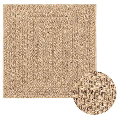 Rug ZIZUR 240x240 cm Jute Look Indoor and Outdoor