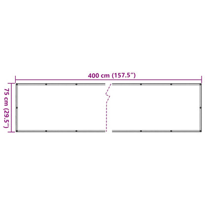 Balcony Privacy Screen Anthracite 400x75 cm PVC
