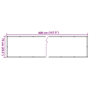 Balcony Privacy Screen Anthracite 400x75 cm PVC