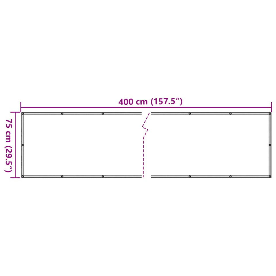 Balcony Privacy Screen Anthracite 400x75 cm PVC