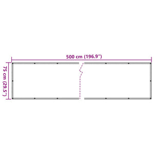 Balcony Privacy Screen Anthracite 500x75 cm PVC