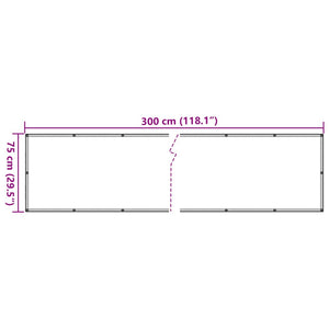 Balcony Privacy Screen Grey 300x75 cm PVC