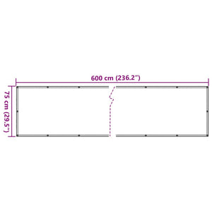 Balcony Privacy Screen Cream 600x75 cm PVC