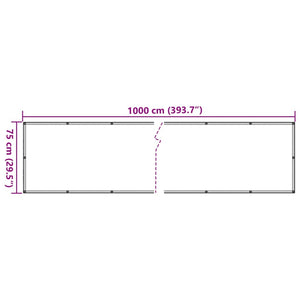 Balcony Privacy Screen White 1000x75 cm PVC