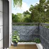 Balcony Privacy Screen Ledge Stone Look Grey 600x75 cm PVC