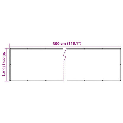 Balcony Privacy Screen Anthracite 300x90 cm PVC
