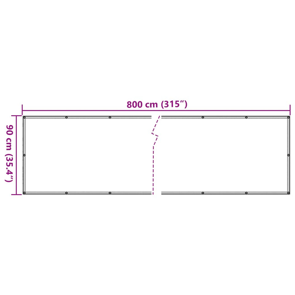 Balcony Privacy Screen Anthracite 800x90 cm PVC