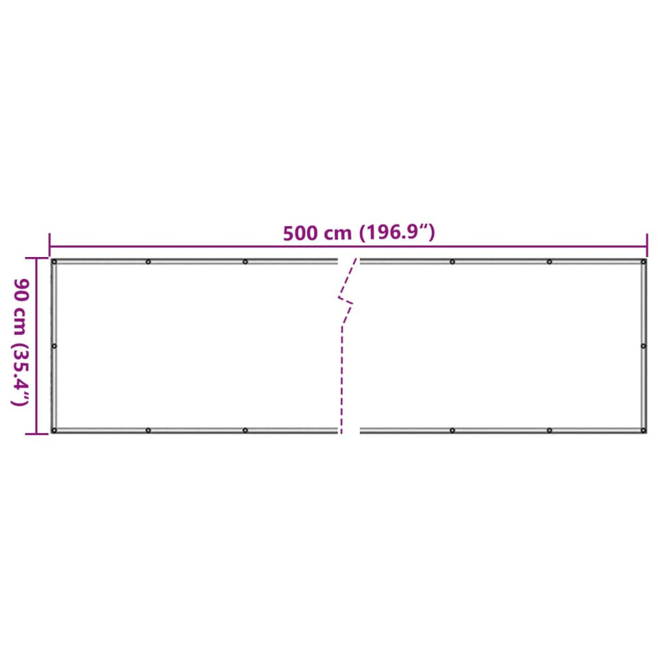 Balcony Privacy Screen Grey 500x90 cm PVC