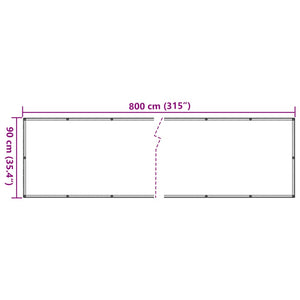 Balcony Privacy Screen Grey 800x90 cm PVC