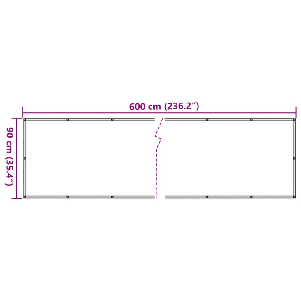 Balcony Privacy Screen Cream 600x90 cm PVC