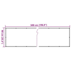 Balcony Privacy Screen White 500x90 cm PVC