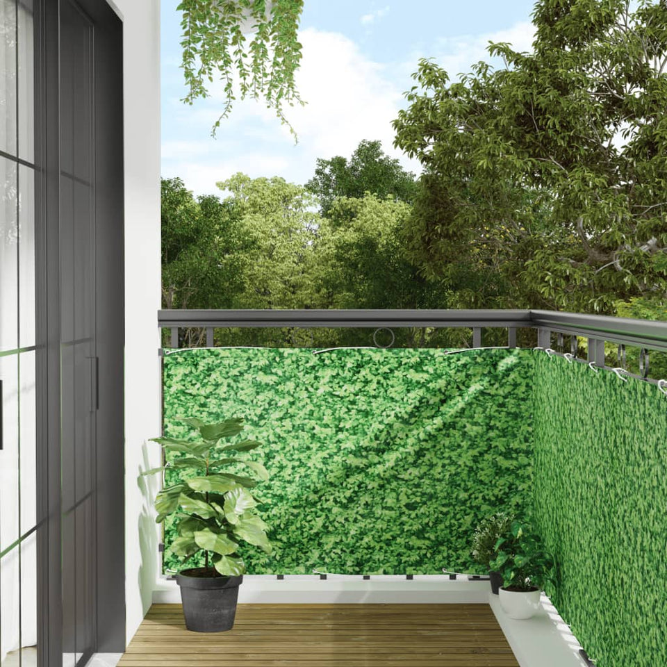 Balcony Privacy Screen Plant Look Green 300x90 cm PVC