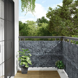 Balcony Privacy Screen Ledge Stone Look Grey 600x90 cm PVC