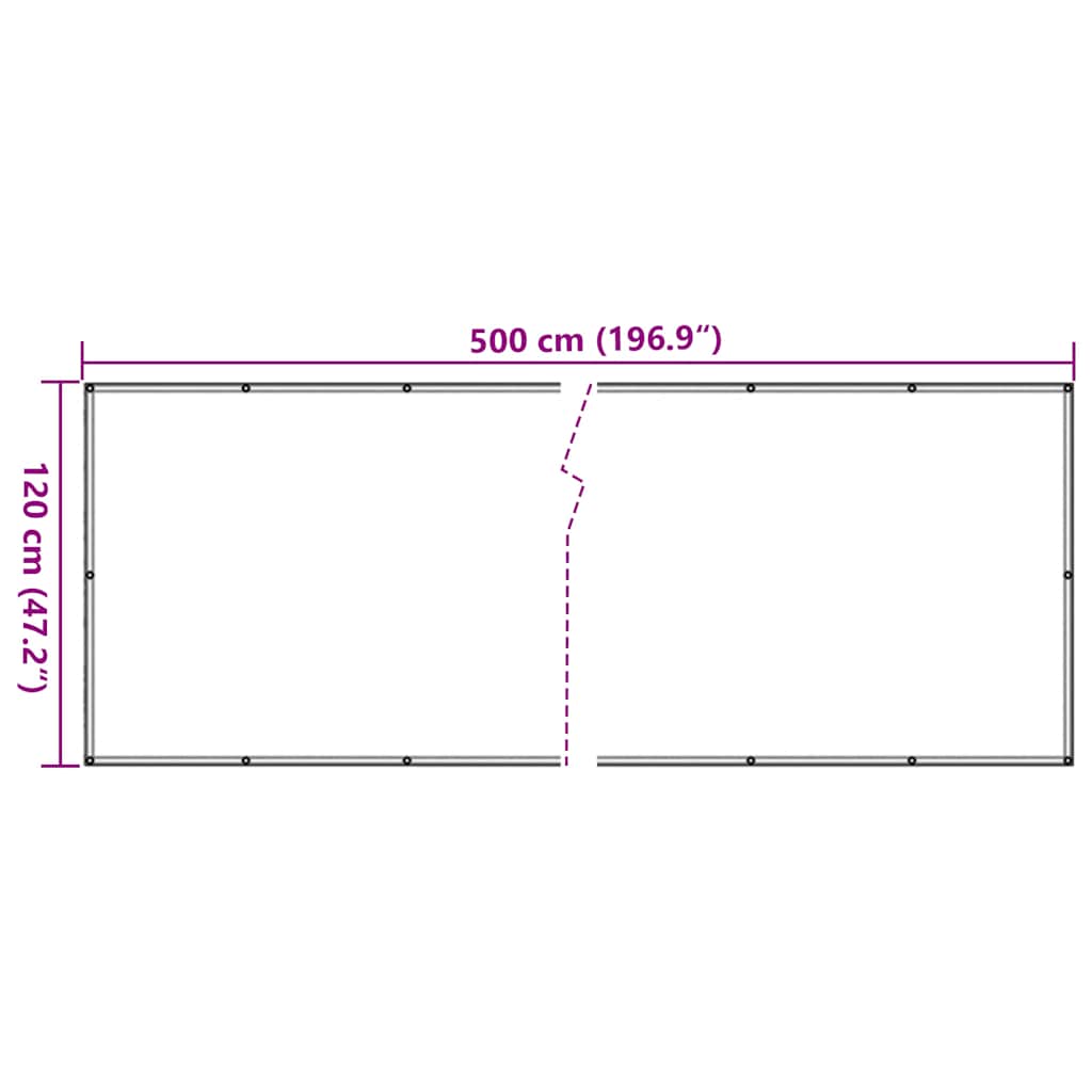 Balcony Privacy Screen Anthracite 500x120 cm PVC