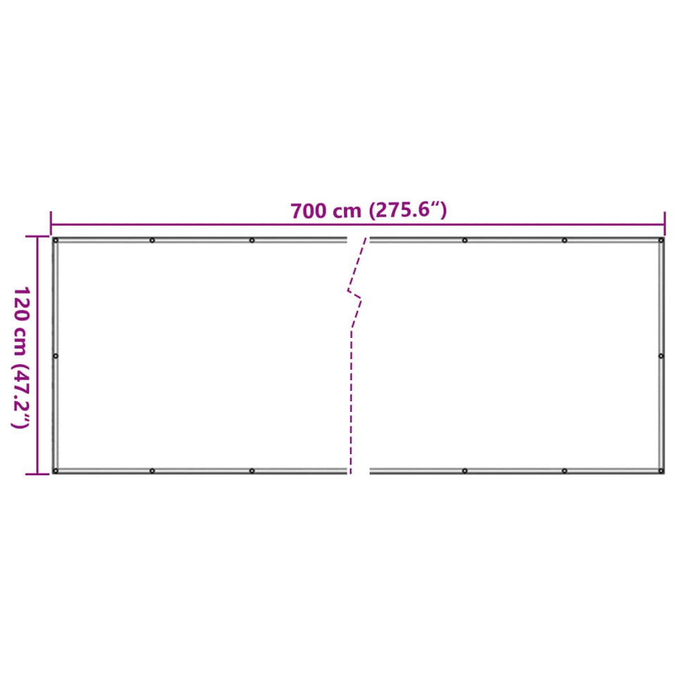 Balcony Privacy Screen Cream 700x120 cm PVC