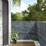 Balcony Privacy Screen Ledge Stone Look Grey 300x120 cm PVC