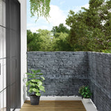 Balcony Privacy Screen Ledge Stone Look Grey 800x120 cm PVC