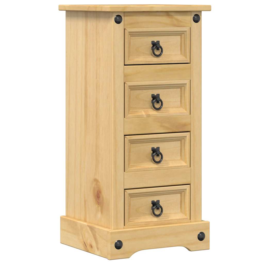 Bedside Cabinet Corona 35x32.5x74 cm Solid Wood Pine