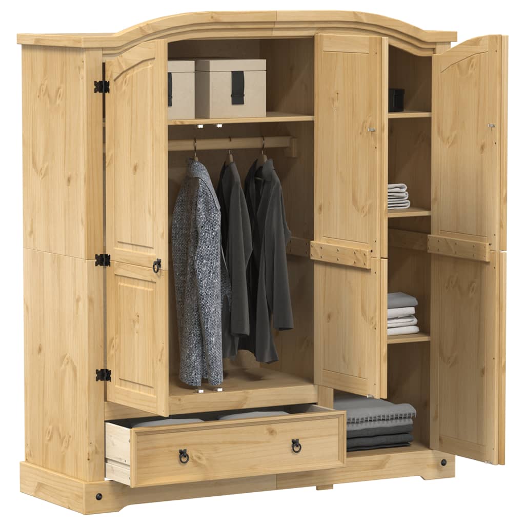 Wardrobe Corona 151.5x52x170 cm Solid Wood Pine