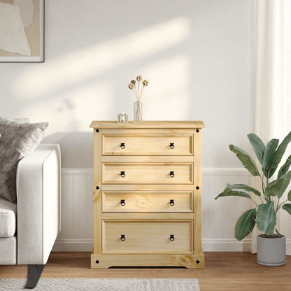 Chest of Drawers Corona 92x48x114 cm Solid Wood Pine