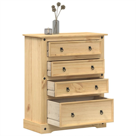 Chest of Drawers Corona 92x48x114 cm Solid Wood Pine