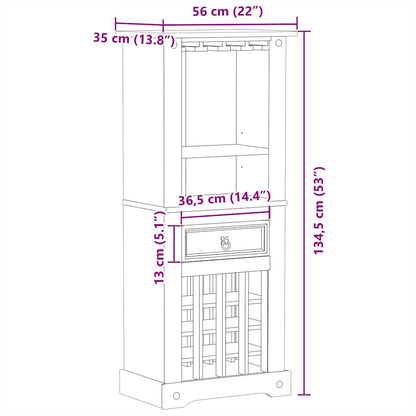 Wine Rack Corona 56x35x134.5 cm Solid Wood Pine