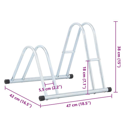 Bicycle Stand for 2 Bikes Floor Freestanding Galvanised Steel