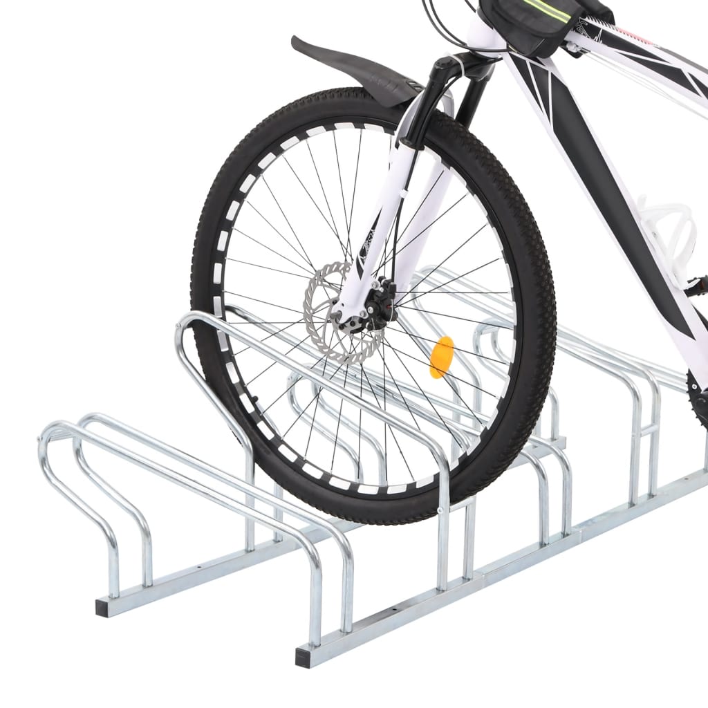 Bicycle Stand for 5 Bikes Floor Freestanding Galvanized Steel