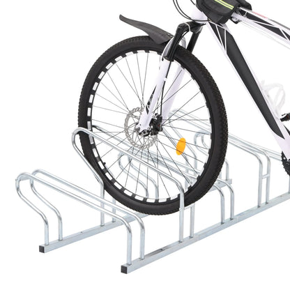 Bicycle Stand for 5 Bikes Floor Freestanding Galvanized Steel