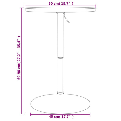 Bar Table Black 50x50x90 cm Engineered Wood and Chromed Steel