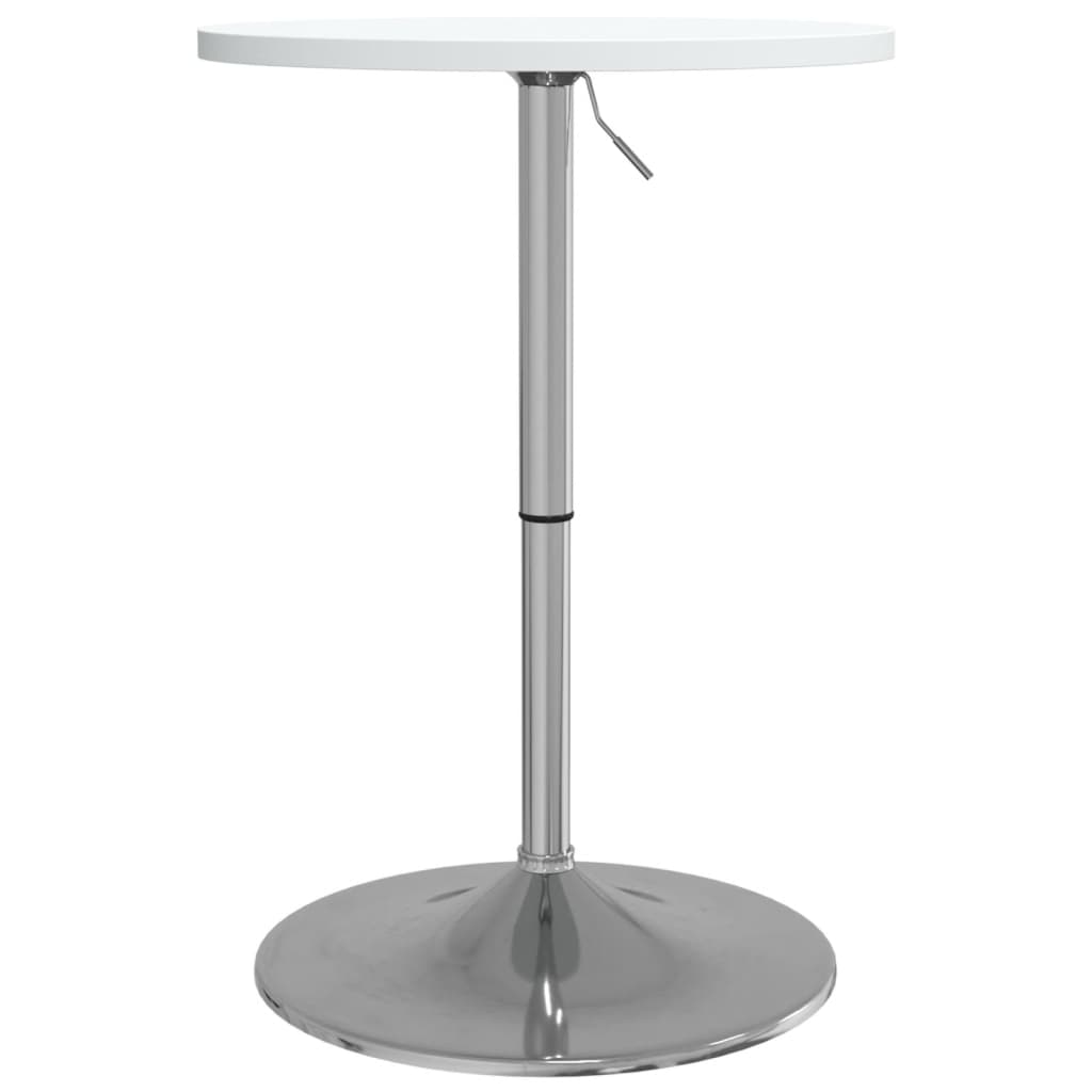 Bar Table White 50x50x90 cm Engineered Wood and Chromed Steel