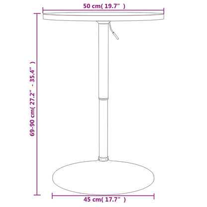 Bar Table White 50x50x90 cm Engineered Wood and Chromed Steel