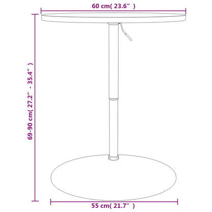 Bar Table Black 60x60x90 cm Engineered Wood and Chromed Steel