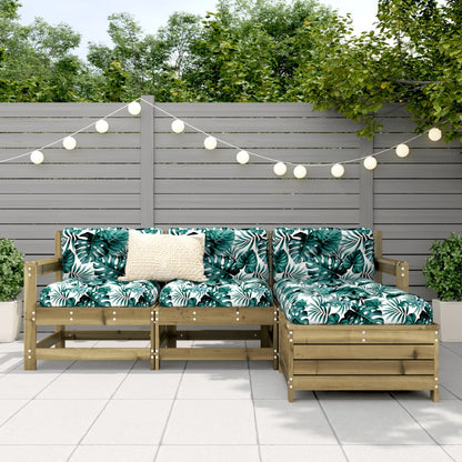 Garden Sofa Set | Brown | Vacuum pressure impregnated pinewood | 4 Piece