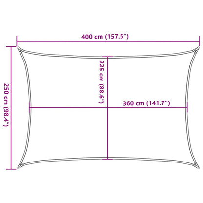 Sunshade Sail 160 g/m² Rectangular Light Grey 2.5x4 m HDPE
