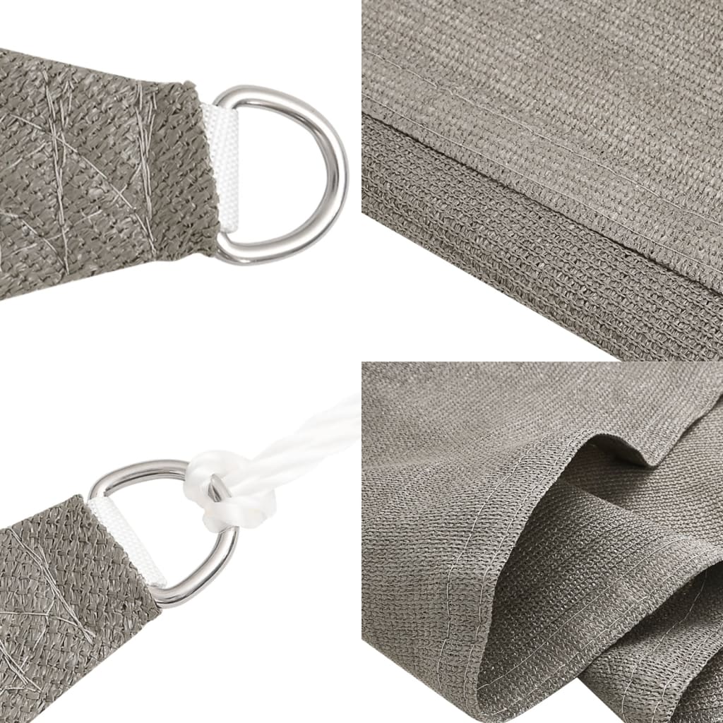 Sunshade Sail 160 g/m² Triangular Light Grey 3.5x3.5x4.9 m HDPE