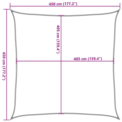 Sunshade Sail 160 g/m² Square Sand 4.5x4.5 m HDPE