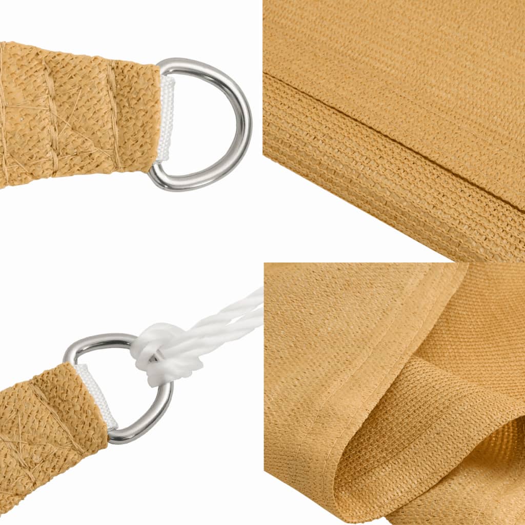 Sunshade Sail 160 g/m² Square Sand 6x6 m HDPE