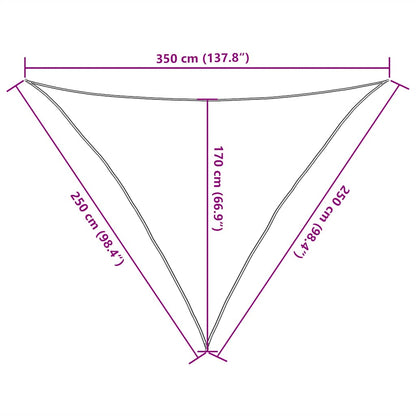 Sunshade Sail 160 g/m² Triangular Sand 2.5x2.5x3.5 m HDPE