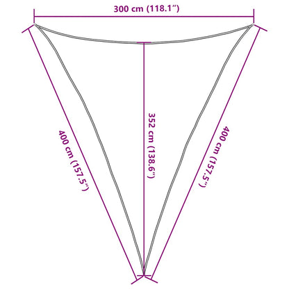 Sunshade Sail 160 g/m² Triangular Sand 3x4x4 m HDPE