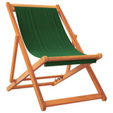 Folding Beach Chairs 2 pcs Green Fabric