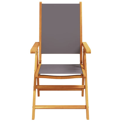Reclining Garden Chairs 4 pcs Anthracite Fabric and Solid Wood