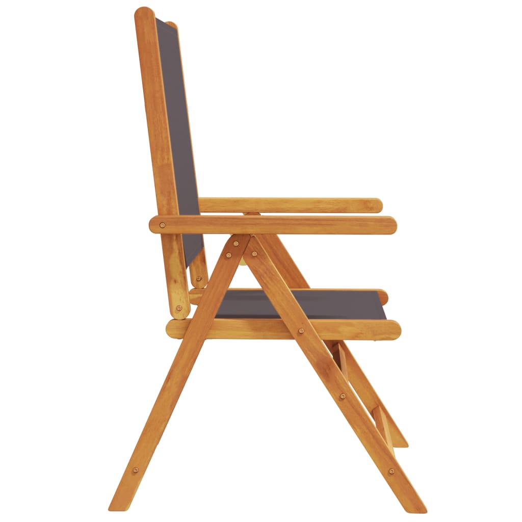 Reclining Garden Chairs 4 pcs Anthracite Fabric and Solid Wood