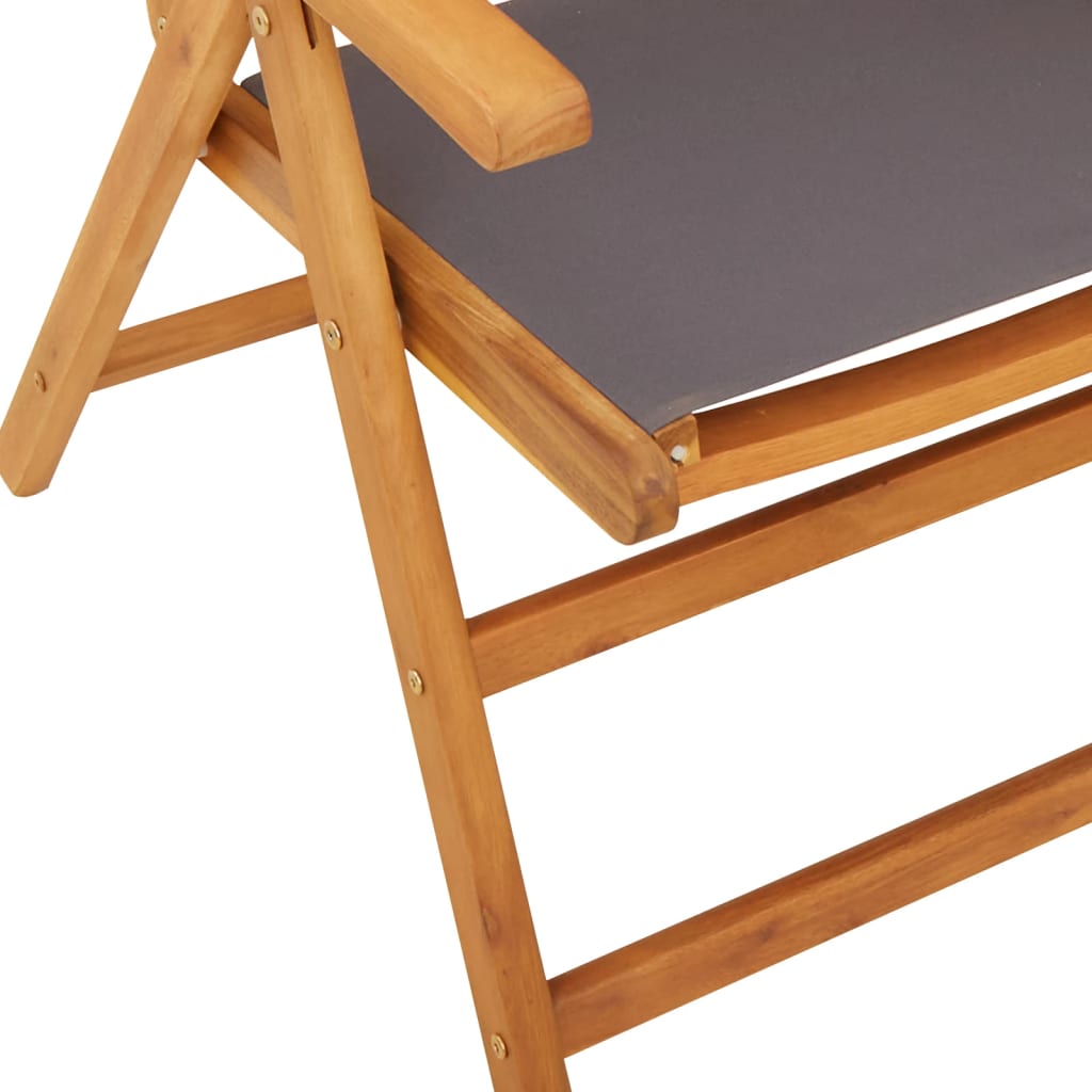 Reclining Garden Chairs 4 pcs Anthracite Fabric and Solid Wood