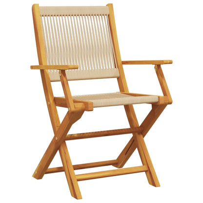 Folding Garden Chairs 6 pcs Beige Solid Wood Acacia