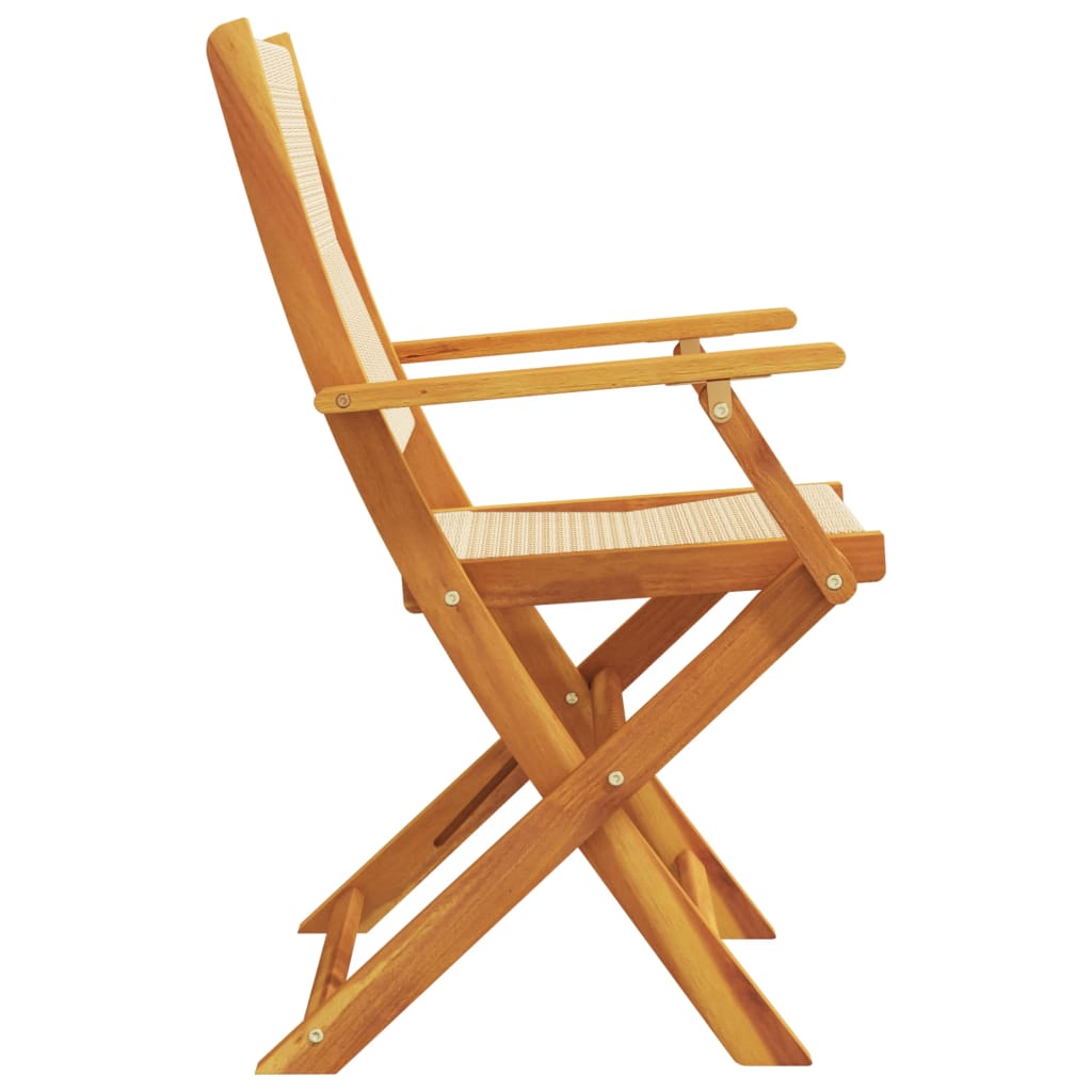 Folding Garden Chairs 6 pcs Beige Solid Wood Acacia