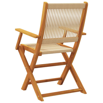 Folding Garden Chairs 6 pcs Beige Solid Wood Acacia