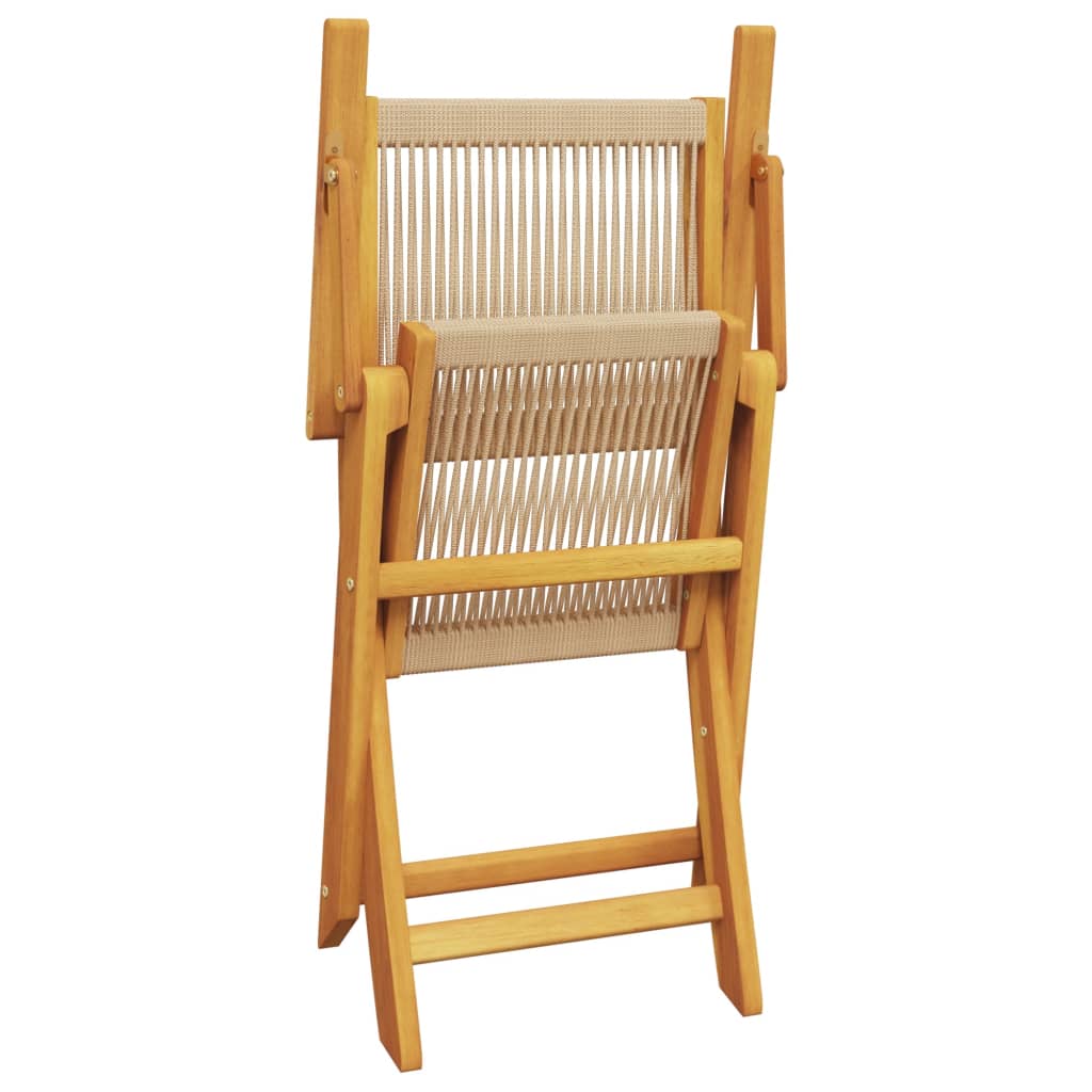 Folding Garden Chairs 6 pcs Beige Solid Wood Acacia