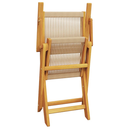 Folding Garden Chairs 6 pcs Beige Solid Wood Acacia